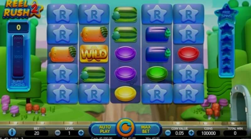 Video slot Reel Rush 2: funcionalidade de bónus em ação Video slot Reel Rush 2: funcionalidade de bónus em ação