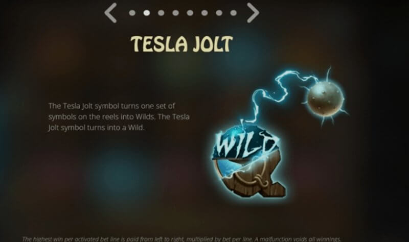 Video slot Tesla Jolt: rolos e símbolos em jogo Video slot Tesla Jolt: rolos e símbolos em jogo