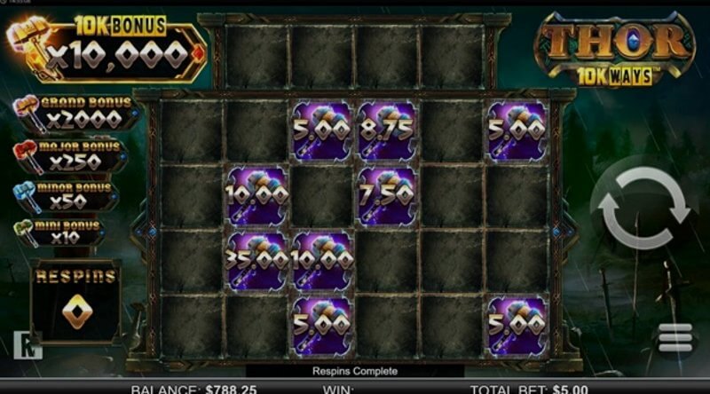 Slot de vídeo Thor 10K Ways: rolos e símbolos em jogo Slot de vídeo Thor 10K Ways: rolos e símbolos em jogo