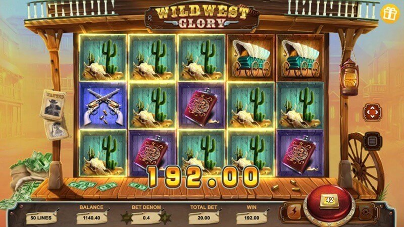 Slot de vídeo Wild West Glory: rolos e símbolos em jogo Slot de vídeo Wild West Glory: rolos e símbolos em jogo