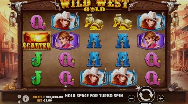 Slot de vídeo Wild West Gold: funcionalidade de bónus em ação Slot de vídeo Wild West Gold: funcionalidade de bónus em ação
