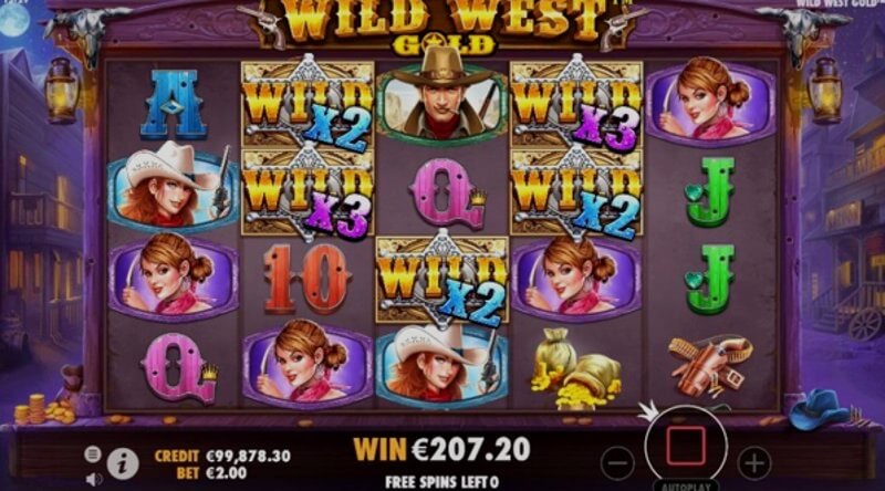 Slot de vídeo Wild West Gold: ecrã de vitória Slot de vídeo Wild West Gold: ecrã de vitória