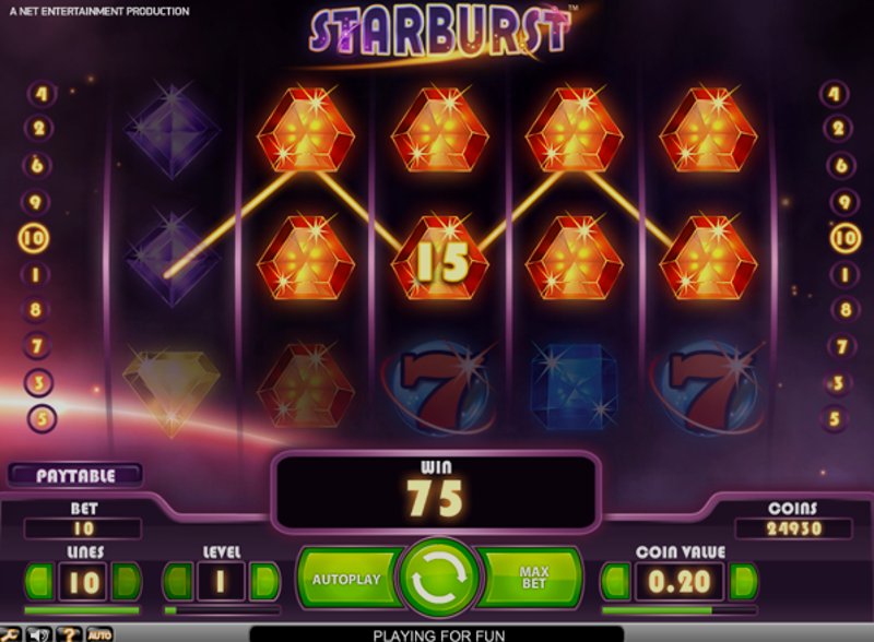 Играйте в Starburst на мобильном телефоне и ПК